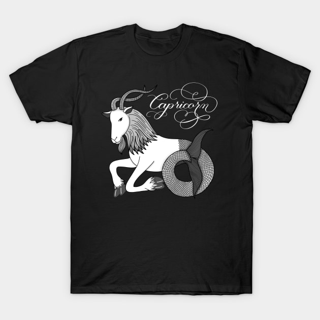 Capricorn Astrology Zodiac T-Shirt by Gsallicat